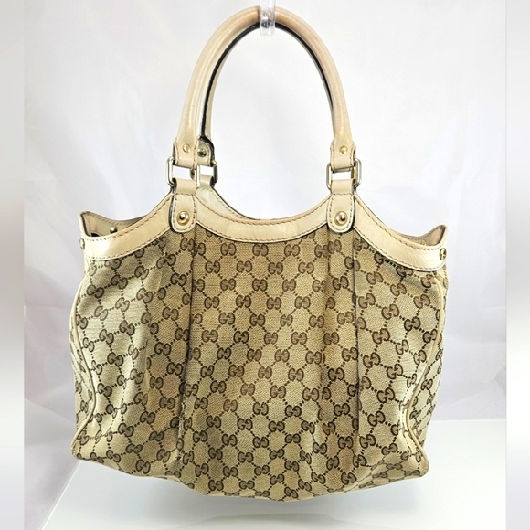 🎁GUCCI Sukey Medium Tote Bag Handbag GG Canvas MUST SELL! - Picture 2 of 16